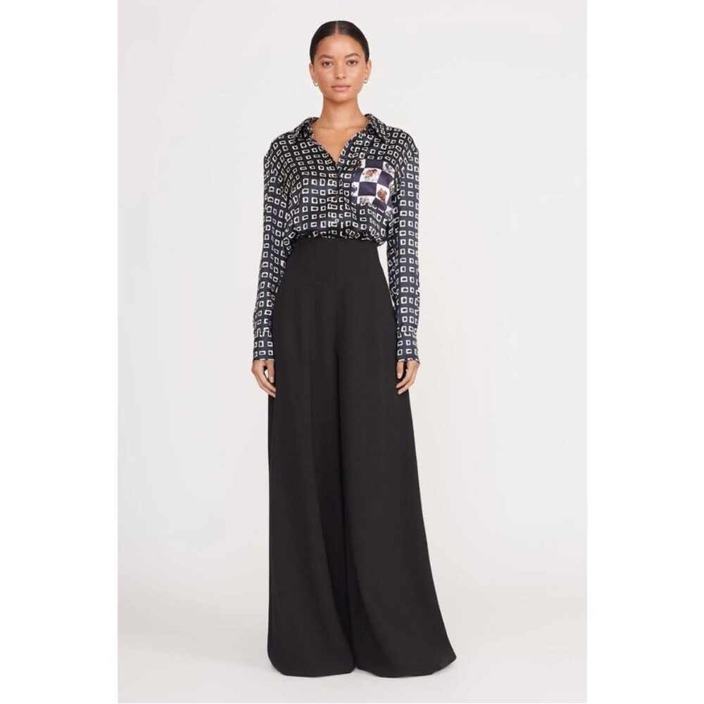 STAUD Caleb Black High Waisted Trouser Pants Size 6